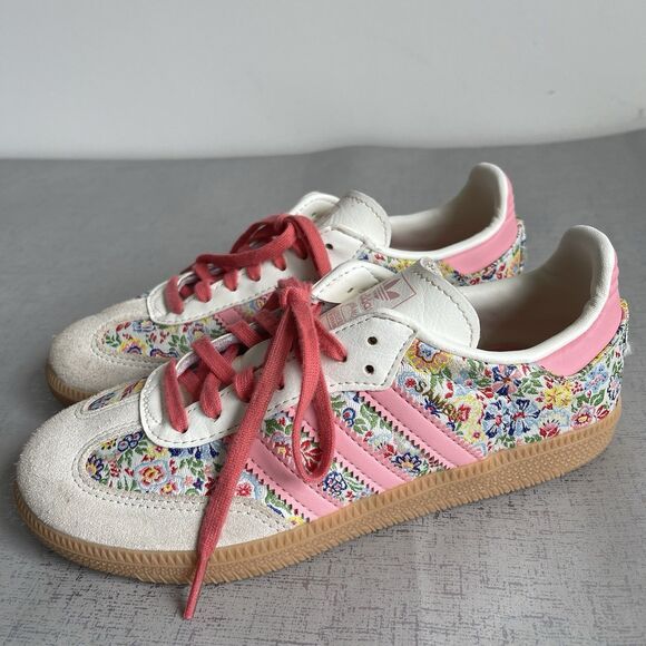 adidas Samba OG Liberty London Floral Sneakers Embroidery Shoes Girls YOUTH Sz 3 - Picture 1 of 14